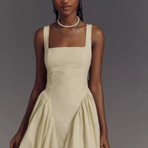 ASTR The Label Square-Neck Basque-Waist Midi Dress